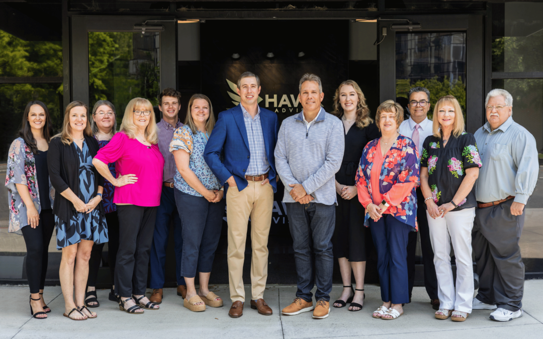 HAWK Advisers team picture outside of the office